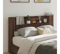 Tête de lit LED avec tablette imitation chêne brun 160x16,5x103,5 cm