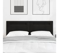 vidaXL Tête de lit LED 144 cm cuir synthétique noir, sommiers réglables, éclairage intégré