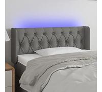 Tête de lit LED en tissu, gris foncé, 103x16x78/88 cm, réglable, avec LED colorées et ruban de découpe
