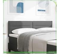 Tête de lit LED - FAF7291712456534 - 160 cm gris foncé tissu - Bandes LED multicolores USB - Structure bois rembourrée