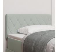 Tête de lit LED vidaXL à boutons en cristal tuftés en velours gris clair de 100 cm, Tête de lit vidaXL à boutons en cristal tuftés en velours gris clair de 100 cm