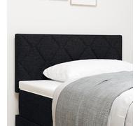 vidaXL Tête de lit LED Design à Blocs en Diamant Noir 90 cm Tissu Rembourré Confortable Chargement USB C pour Chambre Et Salle d'amis Blocs Modernes Lit Contemporain Bas