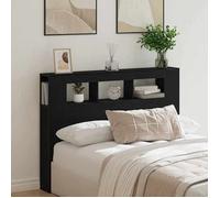 Tête de lit LED vidaXL Chêne Noir 140x18,5x40 cm Bois d'ingénierie 862212