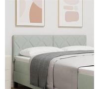 vidaXL Tête de lit LED avec Un Design en Blocs de Diamants, en Velours Gris Clair, de 144 cm. Éclairage USB, Style Contemporain, Haut de Gamme, Tissu Doux et Durable, Parfait pour la Chambre.