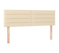 Tête de Lit- Lot de 2 en Tissu Crème - Hauteur Réglable, Bois Massif & Mousse - Tête de Lit Classique pour Cadre Double/Chambre Moderne,144 cm, Bas