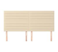 Tête de Lit- Lot de 2 en Tissu Crème - Hauteur Réglable, Bois Massif & Mousse - Tête de Lit Classique pour Cadre Double/Chambre Moderne,200 cm, Haut