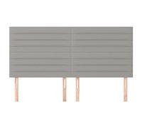 Tête de Lit- Lot de 2 en Tissu Gris Clair - Hauteur Réglable, Bois Massif & Mousse - Tête de Lit Classique pour Cadre Double/Chambre Moderne,160 cm, Haut