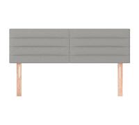 Tête de Lit- Lot de 2 en Tissu Gris Clair - Hauteur Réglable, Bois Massif & Mousse - Tête de Lit Classique pour Cadre Double/Chambre Moderne,144 cm, Bas