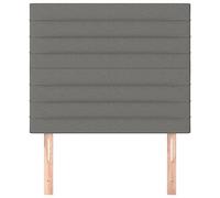 Tête de Lit- Lot de 2 en Tissu Gris foncé - Hauteur Réglable, Bois Massif & Mousse - Tête de Lit Classique pour Cadre Double/Chambre Moderne,100 cm, Haut