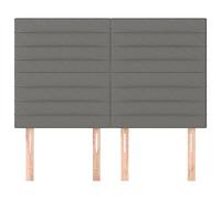 Tête de Lit- Lot de 2 en Tissu Gris foncé - Hauteur Réglable, Bois Massif & Mousse - Tête de Lit Classique pour Cadre Double/Chambre Moderne,144 cm, Haut