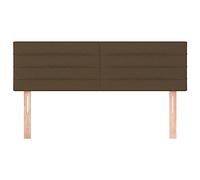 Tête de Lit- Lot de 2 en Tissu Marron foncé - Hauteur Réglable, Bois Massif & Mousse - Tête de Lit Classique pour Cadre Double/Chambre Moderne,144 cm, Bas