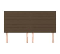 Tête de Lit- Lot de 2 en Tissu Marron foncé - Hauteur Réglable, Bois Massif & Mousse - Tête de Lit Classique pour Cadre Double/Chambre Moderne,160 cm, Haut