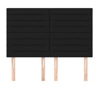Tête de Lit- Lot de 2 en Tissu Noir - Hauteur Réglable, Bois Massif & Mousse - Tête de Lit Classique pour Cadre Double/Chambre Moderne,144 cm, Haut
