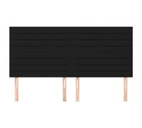 Tête de Lit- Lot de 2 en Tissu Noir - Hauteur Réglable, Bois Massif & Mousse - Tête de Lit Classique pour Cadre Double/Chambre Moderne,160 cm, Haut