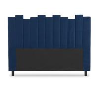 MENZZO Tête de lit Lucky 160 cm Velours Bleu - Velours L160 x P8 x H120 cm