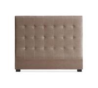 Menzzo Tête de lit Luxor 140 cm Velours Vintage Capitonnage classique-chic Taupe