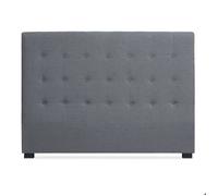 Menzzo – Tête de lit Luxor 160 cm – Tissu gris, panneau rembourré, support mural