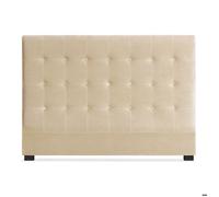 Menzzo Tête de lit Luxa capitonnée en velours 160 cm beige