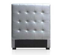 Tête de lit Luxor 90 cm Argent - tête de lit capitonnée Style Chic - tête de lit rembourré pour lit 1 Personne - décoration Chambre Moderne élégante