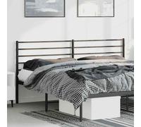 vidaXL Tête de lit en métal 193 cm Noir pour lit double