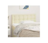 Tête de Lit Meuble de Chambre à Coucher Accessoire de Lit Simple Tête de Cadre de Lit Intérieur Crème 100x5x78/88 cm Similicuir