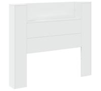 vidaXL Tête de lit Blanc 120 x 16,5 x 103,5 cm Bois d'ingénierie, Harmonie au coucher : Headboard moderne, solution de rangement stylée, éclairage d'ambiance LED, mobilier fonctionnel pour un style de