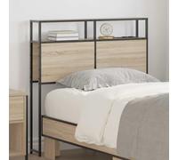 Tête de Lit Moderne avec Rangement Intégré et Ports USB-C, Design Contemporain en Bois d'Ingénierie et Métal, Finition Mate, Étagères Pratiques pour Organisation Chambre,