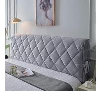 Tête De Lit Multifonctionnelle Triangle Rembourré Décoratif pour L’ergonomie Dossier Coussin Mural Appui-tête Portable Protection Murale avec Housse Amovible Velours Côtelé Gri, Grey, 150cm