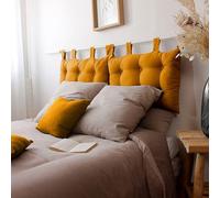 Tête de lit Murale, 70 x 45 cm, Jaune Moutarde, à Suspendre, Coussin Matelassé, 100% Coton, Collection Panama, Enjoy Home
