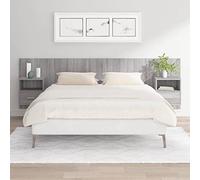 Tête de lit Murale avec armoires, Gris Sonoma, Bois d'ingénierie, 160x80 cm, Ensemble Complet pour Chambre, Rangement intégré, Style Moderne