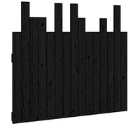 vidaXL Tête de lit murale noir 95,5x3x80 cm en bois massif de pin