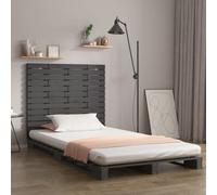 Hoofdbord wandmontage 206x3x63 cm massief grenenhout grijs824720