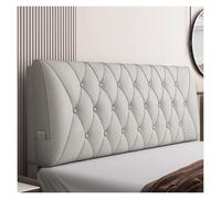 Tête de lit murale rembourrée avec boutons touffetés pour grand lit, dossier amovible, coussin de table de chevet extra large, gris élégant (190 x 60 x 10 cm)