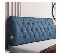 Tête de lit murale rembourrée avec boutons touffetés pour grand lit, soutien dorsal amovible, grand coussin de table de chevet (bleu, 180 x 60 x 10 cm) - Améliore le confort et le style