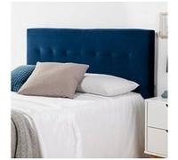 Marckonfort Tête de lit tapissée Napoles 140x100 Velours Pieds en bois Quincaillerie incluse bleue