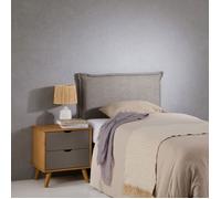 IDIMEX Tête de lit Nerina 90 rembourrée, en Tissu Polyester pour lit 90 cm, sur Pieds en Bois, Gris