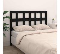 vidaXL Hoofdbord 185,5x4x100 cm massief grenenhout zwart818939 Noir G