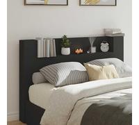 Tête de Lit Noire 160x16,5x103,5 cm, Bois d'Ingénierie Durable avec Étagère de Rangement, Éclairage LED Multicolore, Design Moderne pour Chambre, Headboard