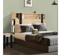 IDMarket - Tête de lit sur Pied Phoenix 160 cm avec rangements Bois et Noir
