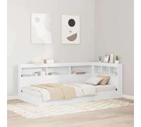 Tête de Lit Rangement Blanche 90 cm, Bois d'Ingénierie Durable avec Étagères, Station de Charge Intégrée, Design Moderne pour Chambre