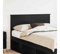 Tête de lit rectangulaire moderne noire à base de bois, tête de lit minimaliste avec des lignes épurées et un petit ornement, facile à nettoyer avec un chiffon sec.
