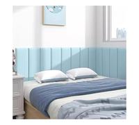 Tête de lit rembourrée, autocollant mural imperméable, rembourrage mural anti-collision 3D, panneaux muraux rembourrés à décoller et coller pour lit double, queen et king size (couleur : ble