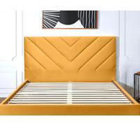 Tête de lit ROMANE tissu velours jaune 150 BOBOCHIC 150 Jaune