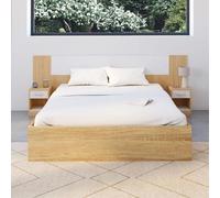 IDMARKET Tête de lit sur pied SAPA – chevets modulables pour lit 140/160/180 cm bois/blanc