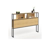 Tête de lit sur pied DETROIT 165 cm bois et métal noir design industriel