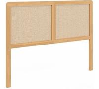 IDMarket Tête de lit sur pied Edhen 140 cm cannage et bois – Ethnique