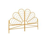 IDMarket - Tête de lit sur pied Ivy 160 cm effet rotin en forme de fleur Beige G