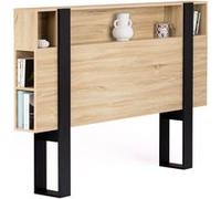 Tête De Lit Phoenix 160 Cm Avec Rangements Bois Et Noir Multicolore