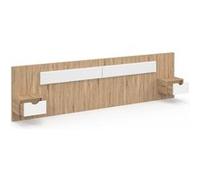 IDMARKET Tête de lit suspendue avec chevets SANTA pour lit 140, 160 et 180 cm bois et blanc