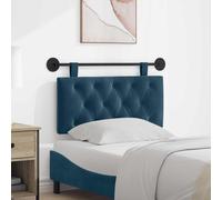 vidaXL Tête de lit suspendue murale Velours Bleu avec lumière LED 100 x 55 x 7 cm